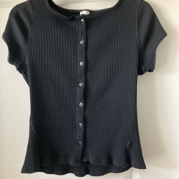 FREE PEOPLE Black Cardigan-Style Top - Picture 1 of 3
